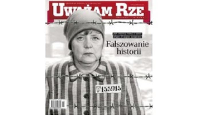Известное польское издание изобразило Меркель в виде узницы концлагеря