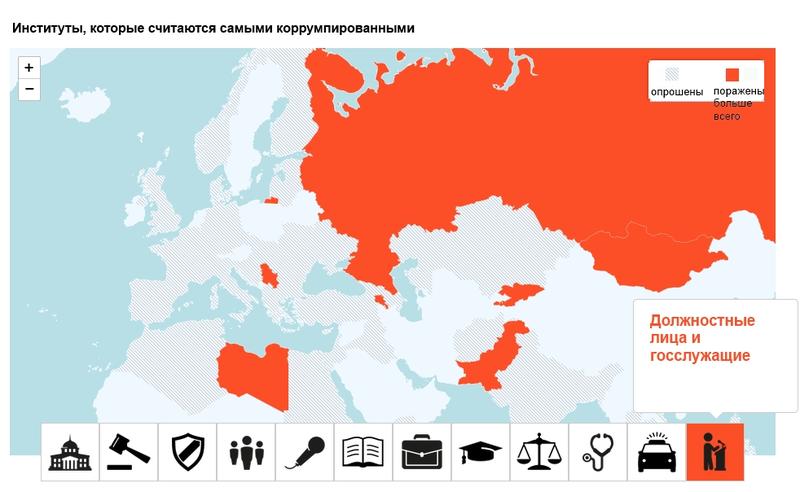 Названы самые коррумпированные страны бывшего СССР / transparency.org перевод bigmir)net