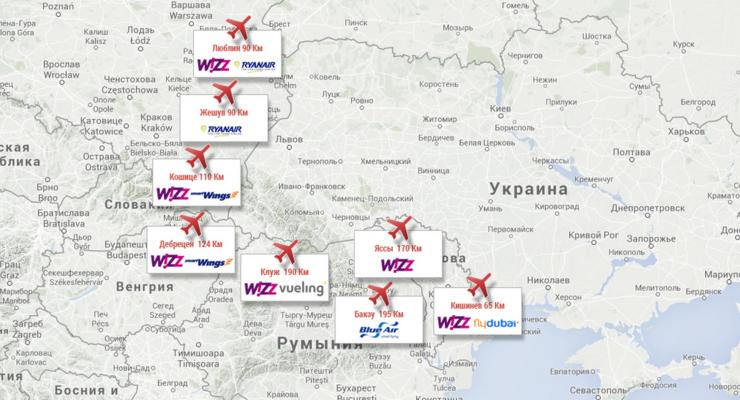 Летаем из Европы: ближайшие к Украине аэропорты с лоукостерами